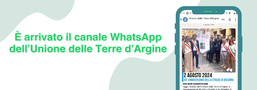 canale WhatsApp Unione delle Terre d'Argine